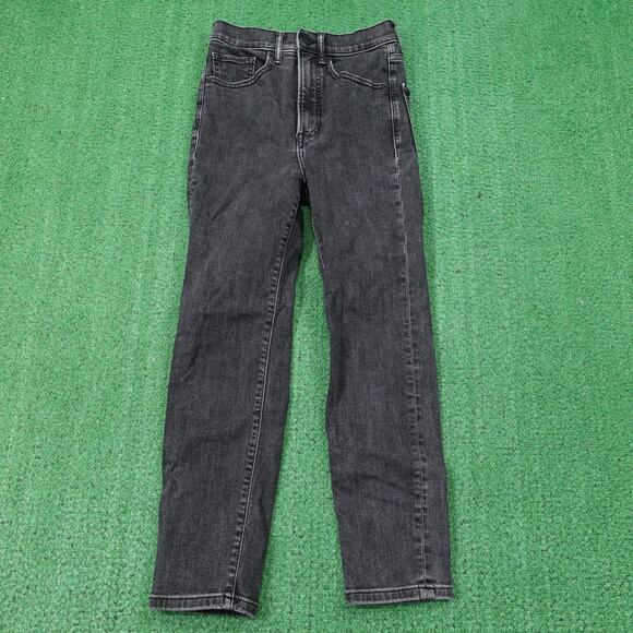 Express Jeans Womens 00S Black Washed Slim Ankle Super High Rise Stretch Denim - Picture 1 of 10